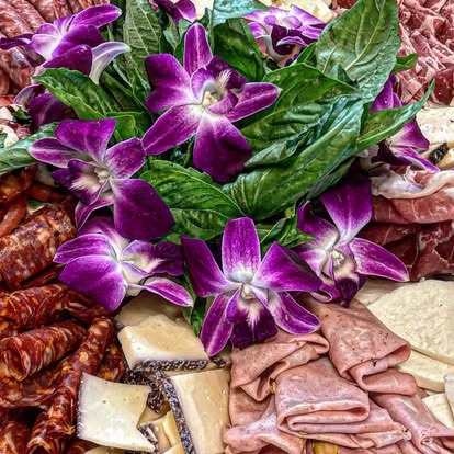 Charcuterie with orchids